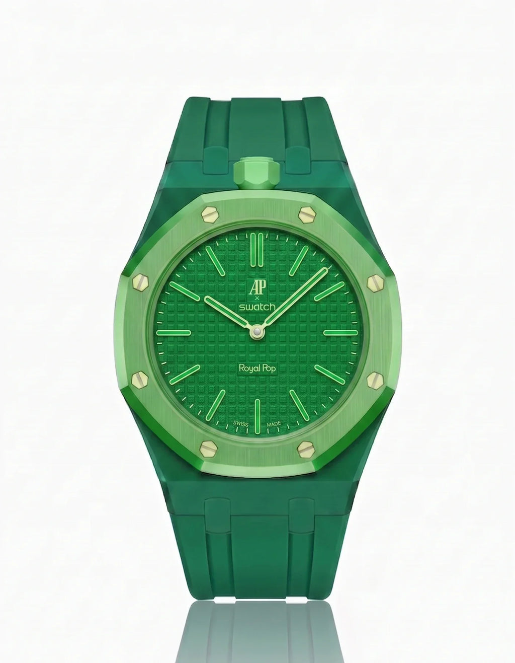Rubber Strap & Case For AP x Swatch Royal Pop Green Eight