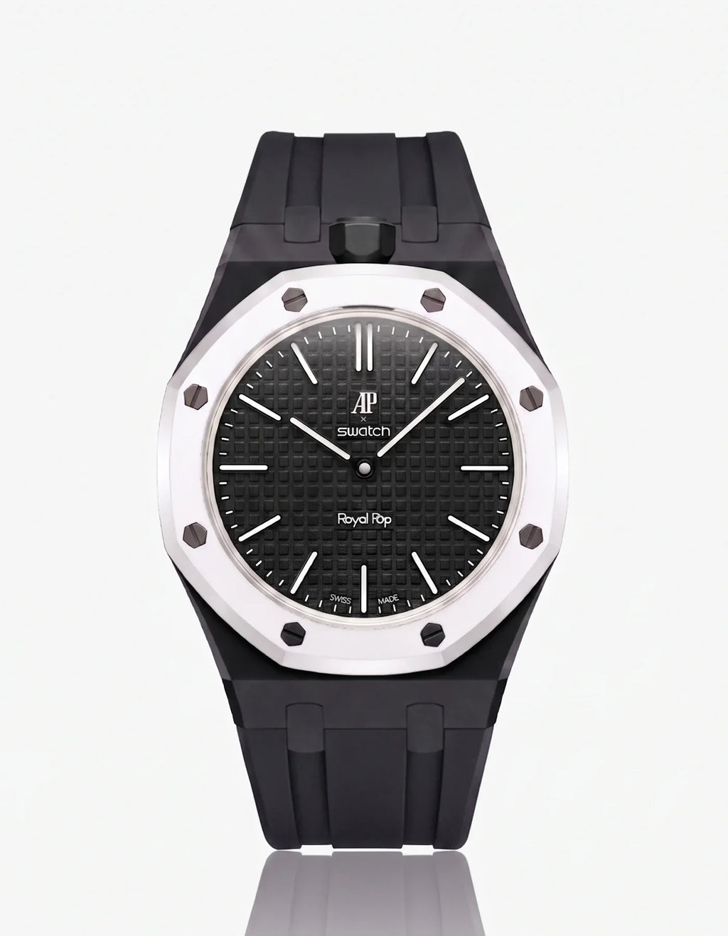 Rubber Strap & Case For AP x Swatch Royal Pop Ocho Negro