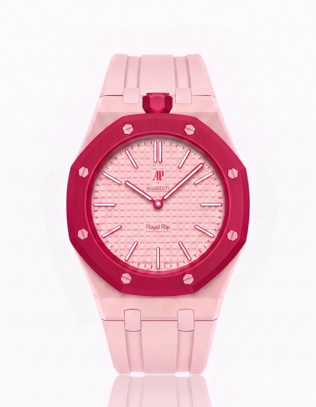 Rubber Strap & Case For AP x Swatch Royal Pop Otto Rosso